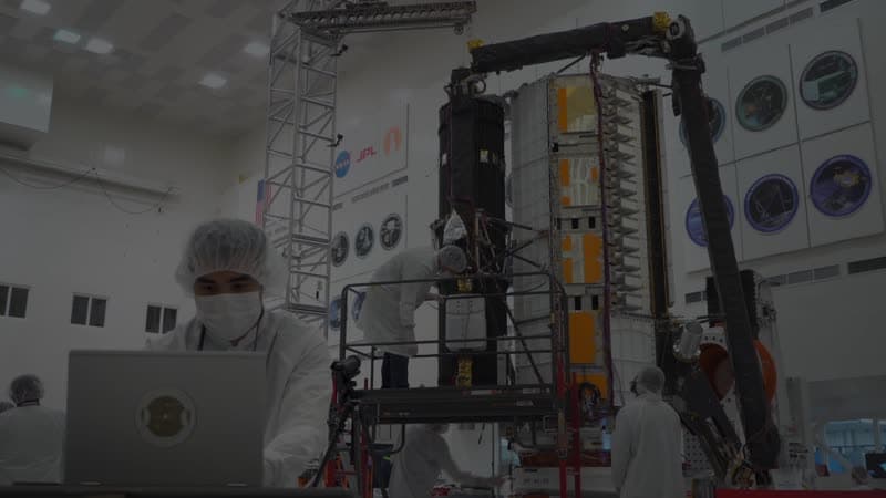 Satellite mission illustration above Earth